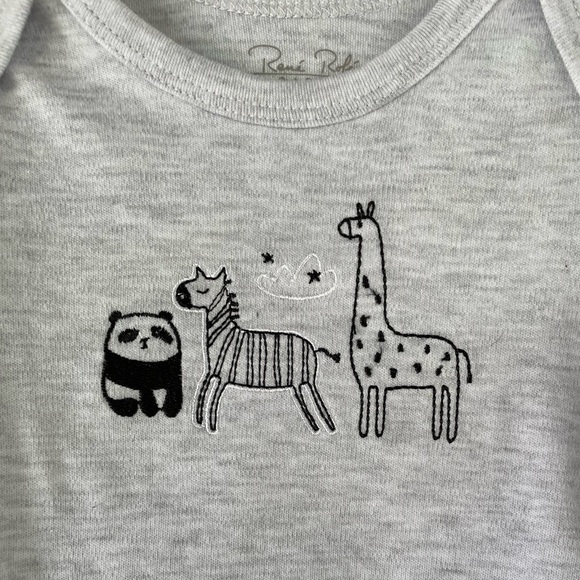 Rene Rofe 3pc. Safari Animal Bodysuit and Hat Set Grey Heather Sz 3-6 Months. - Picture 6 of 8